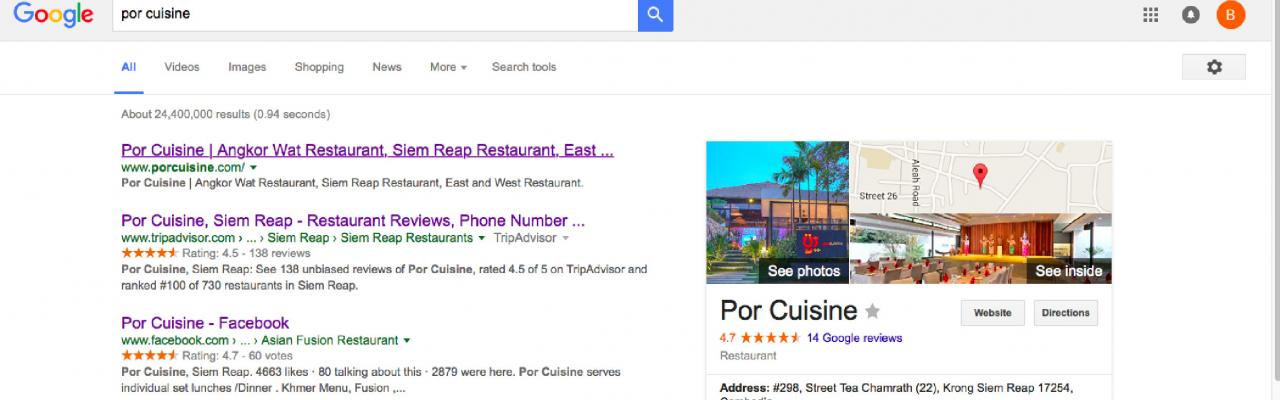 Get inside Por Cuisine with Google 360